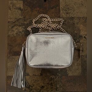 Victoria Secret Silver faux snake skin Crossbody NWT